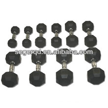 2015 hot sell Rubber coated Hex Dumbbell